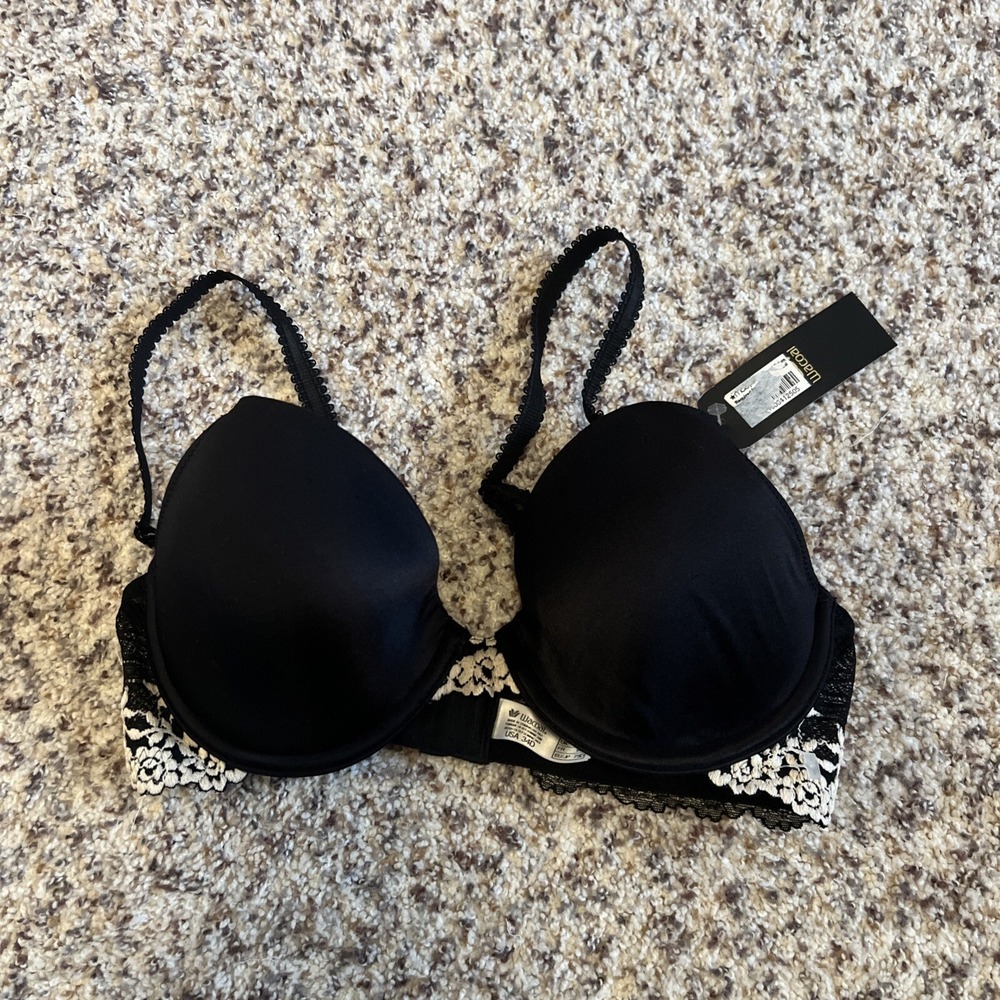 Wacoal New With Tag Underwire Lined Lace CONTOUR Bra‎ Black Size 34D